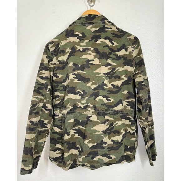 Camo Shirt/Jacket The Zig Zag Stripe Size S Green‎ Pockets Zip Up Tie Waist - Picture 6 of 12